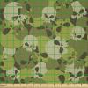 Ambesonne Boxer Dog Fabric by The Yard, Cartoon Purebred Dogs Paw Prints and Bones, Microfiber Fabric for Arts and Crafts Textiles & Decor, 1 Yard, Brown Caramel(Green Beige)