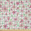 Ambesonne Boxer Dog Fabric by The Yard, Cartoon Purebred Dogs Paw Prints and Bones, Microfiber Fabric for Arts and Crafts Textiles & Decor, 1 Yard, Brown Caramel(Green Pink)