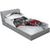 Ambesonne Cartoon Fitted Sheet & Pillow Sham Set, Funny Monkey Hanging from Tree and Holding Banana Jungle Animals Theme Print, Decorative Printed 2 Piece Bedding Decor Set, Twinxl, Chocolate White(Red)