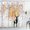 Ambesonne Cartoon Shower Curtain, Animal Map of The World for Cartoon Mountains Forests Happy Atlas, Cloth Fabric Bathroom Decor Set with Hooks, 69″ W x 84″ L, Yellow Green and Pale Blue(Orange Green and White)