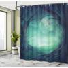 Ambesonne Cartoon Shower Curtain, Animal Map of The World for Cartoon Mountains Forests Happy Atlas, Cloth Fabric Bathroom Decor Set with Hooks, 69″ W x 84″ L, Yellow Green and Pale Blue(Navy Green)