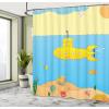 Ambesonne Cartoon Shower Curtain, Animal Map of The World for Cartoon Mountains Forests Happy Atlas, Cloth Fabric Bathroom Decor Set with Hooks, 69″ W x 84″ L, Yellow Green and Pale Blue(Blue Yellow Beige)