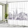Ambesonne Cartoon Shower Curtain, Animal Map of The World for Cartoon Mountains Forests Happy Atlas, Cloth Fabric Bathroom Decor Set with Hooks, 69″ W x 84″ L, Yellow Green and Pale Blue(Purple White)