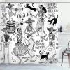 Ambesonne Cartoon Shower Curtain, Animal Map of The World for Cartoon Mountains Forests Happy Atlas, Cloth Fabric Bathroom Decor Set with Hooks, 69″ W x 84″ L, Yellow Green and Pale Blue(White and Black)