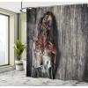 Ambesonne Cartoon Shower Curtain, Animal Map of The World for Cartoon Mountains Forests Happy Atlas, Cloth Fabric Bathroom Decor Set with Hooks, 69″ W x 84″ L, Yellow Green and Pale Blue(Peach)