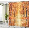 Ambesonne Cartoon Shower Curtain, Animal Map of The World for Cartoon Mountains Forests Happy Atlas, Cloth Fabric Bathroom Decor Set with Hooks, 69″ W x 84″ L, Yellow Green and Pale Blue(Orange Brown)