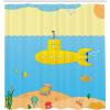 Ambesonne Cartoon Shower Curtain, Animal Map of The World for Cartoon Mountains Forests Happy Atlas, Cloth Fabric Bathroom Decor Set with Hooks, 69″ W x 84″ L, Yellow Green and Pale Blue(Blue Yellow Beige)