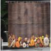 Ambesonne Cartoon Shower Curtain, Animal Map of The World for Cartoon Mountains Forests Happy Atlas, Cloth Fabric Bathroom Decor Set with Hooks, 69″ W x 84″ L, Yellow Green and Pale Blue(Umber Multicolor)