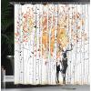 Ambesonne Cartoon Shower Curtain, Animal Map of The World for Cartoon Mountains Forests Happy Atlas, Cloth Fabric Bathroom Decor Set with Hooks, 69″ W x 84″ L, Yellow Green and Pale Blue(Orange Green and White)