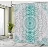 Ambesonne Cartoon Shower Curtain, Animal Map of The World for Cartoon Mountains Forests Happy Atlas, Cloth Fabric Bathroom Decor Set with Hooks, 69″ W x 84″ L, Yellow Green and Pale Blue(Teal and Grey)