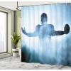 Ambesonne Cartoon Shower Curtain, Animal Map of The World for Cartoon Mountains Forests Happy Atlas, Cloth Fabric Bathroom Decor Set with Hooks, 69″ W x 84″ L, Yellow Green and Pale Blue(Blue)