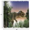 Ambesonne Cartoon Shower Curtain, Animal Map of The World for Cartoon Mountains Forests Happy Atlas, Cloth Fabric Bathroom Decor Set with Hooks, 69″ W x 84″ L, Yellow Green and Pale Blue(Peach Green Blue)