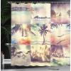 Ambesonne Cartoon Shower Curtain, Forest Secret Swing Old Tree Curly Half Moon Shaped Lamps Butterflies Print, Cloth Fabric Bathroom Decor Set with Hooks, 69″ W x 75″ L, Brown Khaki(Beige Cream)