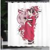 Ambesonne Cartoon Shower Curtain, Forest Secret Swing Old Tree Curly Half Moon Shaped Lamps Butterflies Print, Cloth Fabric Bathroom Decor Set with Hooks, 69″ W x 75″ L, Brown Khaki(Fuchsia White)