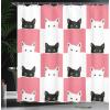 Ambesonne Cartoon Shower Curtain, Forest Secret Swing Old Tree Curly Half Moon Shaped Lamps Butterflies Print, Cloth Fabric Bathroom Decor Set with Hooks, 69″ W x 75″ L, Brown Khaki(White Black Pink)