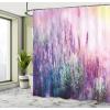 Ambesonne Cartoon Shower Curtain, Forest Secret Swing Old Tree Curly Half Moon Shaped Lamps Butterflies Print, Cloth Fabric Bathroom Decor Set with Hooks, 69″ W x 75″ L, Brown Khaki(Teal Pale Pink Lilac)