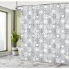 Ambesonne Cartoon Shower Curtain, Forest Secret Swing Old Tree Curly Half Moon Shaped Lamps Butterflies Print, Cloth Fabric Bathroom Decor Set with Hooks, 69″ W x 75″ L, Brown Khaki(White)