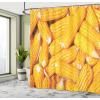 Ambesonne Cartoon Shower Curtain, Forest Secret Swing Old Tree Curly Half Moon Shaped Lamps Butterflies Print, Cloth Fabric Bathroom Decor Set with Hooks, 69″ W x 75″ L, Brown Khaki(Earth Yellow)