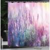 Ambesonne Cartoon Shower Curtain, Forest Secret Swing Old Tree Curly Half Moon Shaped Lamps Butterflies Print, Cloth Fabric Bathroom Decor Set with Hooks, 69″ W x 75″ L, Brown Khaki(Teal Pale Pink Lilac)