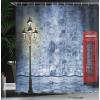 Ambesonne Cartoon Shower Curtain, Forest Secret Swing Old Tree Curly Half Moon Shaped Lamps Butterflies Print, Cloth Fabric Bathroom Decor Set with Hooks, 69″ W x 75″ L, Brown Khaki(Violet Blue Vermilion)