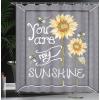 Ambesonne Cartoon Shower Curtain, Forest Secret Swing Old Tree Curly Half Moon Shaped Lamps Butterflies Print, Cloth Fabric Bathroom Decor Set with Hooks, 69″ W x 75″ L, Brown Khaki(Yellow Grey)
