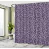 Ambesonne Cartoon Shower Curtain, Forest Secret Swing Old Tree Curly Half Moon Shaped Lamps Butterflies Print, Cloth Fabric Bathroom Decor Set with Hooks, 69″ W x 75″ L, Brown Khaki(Pale Eggplant)
