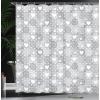 Ambesonne Cartoon Shower Curtain, Forest Secret Swing Old Tree Curly Half Moon Shaped Lamps Butterflies Print, Cloth Fabric Bathroom Decor Set with Hooks, 69″ W x 75″ L, Brown Khaki(White)
