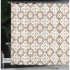 Ambesonne Cartoon Shower Curtain, Forest Secret Swing Old Tree Curly Half Moon Shaped Lamps Butterflies Print, Cloth Fabric Bathroom Decor Set with Hooks, 69″ W x 75″ L, Brown Khaki(Beige White)