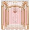 Ambesonne Cartoon Shower Curtain, Interior of The Ballroom Magic Castle Chandelier Ceiling Columns Kingdom Print, Cloth Fabric Bathroom Decor Set with Hooks, 69″ W x 70″ L, Pink Beige