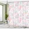 Ambesonne Cartoon Shower Curtain, Styled Cats Bats and Skulls Japanese Inspired Kawaii Design, Cloth Fabric Bathroom Decor Set with Hooks, 69″ W x 70″ L, Light Pink