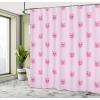 Ambesonne Cartoon Shower Curtain, Tale Castle Scenery in Floral Garden Girls Fantasy Picture, Cloth Fabric Bathroom Decor Set with Hooks, 69″ W x 70″ L, Pink Blue(Baby Pink)