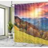 Ambesonne Cartoon Shower Curtain, Tale Castle Scenery in Floral Garden Girls Fantasy Picture, Cloth Fabric Bathroom Decor Set with Hooks, 69″ W x 70″ L, Pink Blue(Magenta Green)
