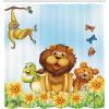 Ambesonne Cartoon Shower Curtain, Tale Castle Scenery in Floral Garden Girls Fantasy Picture, Cloth Fabric Bathroom Decor Set with Hooks, 69″ W x 70″ L, Pink Blue(Orange Blue Yellow)