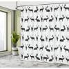 Ambesonne Cartoon Shower Curtain, Tale Castle Scenery in Floral Garden Girls Fantasy Picture, Cloth Fabric Bathroom Decor Set with Hooks, 69″ W x 70″ L, Pink Blue(Grey Black)