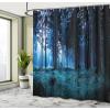 Ambesonne Cartoon Shower Curtain, Tale Castle Scenery in Floral Garden Girls Fantasy Picture, Cloth Fabric Bathroom Decor Set with Hooks, 69″ W x 70″ L, Pink Blue(Black Green)