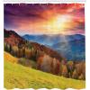 Ambesonne Cartoon Shower Curtain, Tale Castle Scenery in Floral Garden Girls Fantasy Picture, Cloth Fabric Bathroom Decor Set with Hooks, 69″ W x 70″ L, Pink Blue(Magenta Green)
