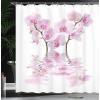 Ambesonne Cartoon Shower Curtain, Tale Castle Scenery in Floral Garden Girls Fantasy Picture, Cloth Fabric Bathroom Decor Set with Hooks, 69″ W x 70″ L, Pink Blue(White Pink)
