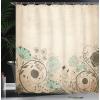 Ambesonne Cartoon Shower Curtain, Tale Castle Scenery in Floral Garden Girls Fantasy Picture, Cloth Fabric Bathroom Decor Set with Hooks, 69″ W x 70″ L, Pink Blue(Brown Turquoise)