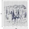 Ambesonne Cartoon Shower Curtain, Tale Castle Scenery in Floral Garden Girls Fantasy Picture, Cloth Fabric Bathroom Decor Set with Hooks, 69″ W x 70″ L, Pink Blue(Navy Blue)