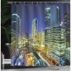 Ambesonne Cartoon Shower Curtain, Tale Castle Scenery in Floral Garden Girls Fantasy Picture, Cloth Fabric Bathroom Decor Set with Hooks, 69″ W x 70″ L, Pink Blue(Navy Blue Green Yellow)