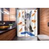 Ambesonne Cartoon Stall Shower Curtain, Happy Rubber Duck and Bubbles Pattern Theme Art, Fabric Bathroom Decor Set with Hooks, 36″ W x 72″ L, Yellow Aqua(Blue Orange)