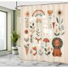 Ambesonne Cartoon Stall Shower Curtain, Happy Rubber Duck and Bubbles Pattern Theme Art, Fabric Bathroom Decor Set with Hooks, 36″ W x 72″ L, Yellow Aqua(Cinnamon and Eggshell)