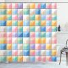 Ambesonne Cartoon Stall Shower Curtain, Happy Rubber Duck and Bubbles Pattern Theme Art, Fabric Bathroom Decor Set with Hooks, 36″ W x 72″ L, Yellow Aqua(Multi Color)