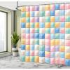 Ambesonne Cartoon Stall Shower Curtain, Happy Rubber Duck and Bubbles Pattern Theme Art, Fabric Bathroom Decor Set with Hooks, 36″ W x 72″ L, Yellow Aqua(Multi Color)