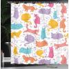 Ambesonne Cartoon Stall Shower Curtain, Happy Rubber Duck and Bubbles Pattern Theme Art, Fabric Bathroom Decor Set with Hooks, 36″ W x 72″ L, Yellow Aqua(Mustard Purple)