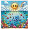 Ambesonne Cartoon Stall Shower Curtain, Happy Rubber Duck and Bubbles Pattern Theme Art, Fabric Bathroom Decor Set with Hooks, 36″ W x 72″ L, Yellow Aqua(Mustard Blue Multicolor)