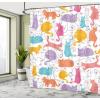 Ambesonne Cartoon Stall Shower Curtain, Happy Rubber Duck and Bubbles Pattern Theme Art, Fabric Bathroom Decor Set with Hooks, 36″ W x 72″ L, Yellow Aqua(Mustard Purple)