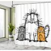 Ambesonne Cartoon Stall Shower Curtain, Happy Rubber Duck and Bubbles Pattern Theme Art, Fabric Bathroom Decor Set with Hooks, 36″ W x 72″ L, Yellow Aqua(Orange White Grey)