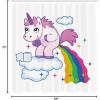 Ambesonne Cartoon Stall Shower Curtain, Happy Rubber Duck and Bubbles Pattern Theme Art, Fabric Bathroom Decor Set with Hooks, 36″ W x 72″ L, Yellow Aqua(Pale Purple)