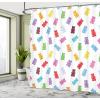 Ambesonne Cartoon Stall Shower Curtain, Happy Rubber Duck and Bubbles Pattern Theme Art, Fabric Bathroom Decor Set with Hooks, 36″ W x 72″ L, Yellow Aqua(Pastel Yellow)